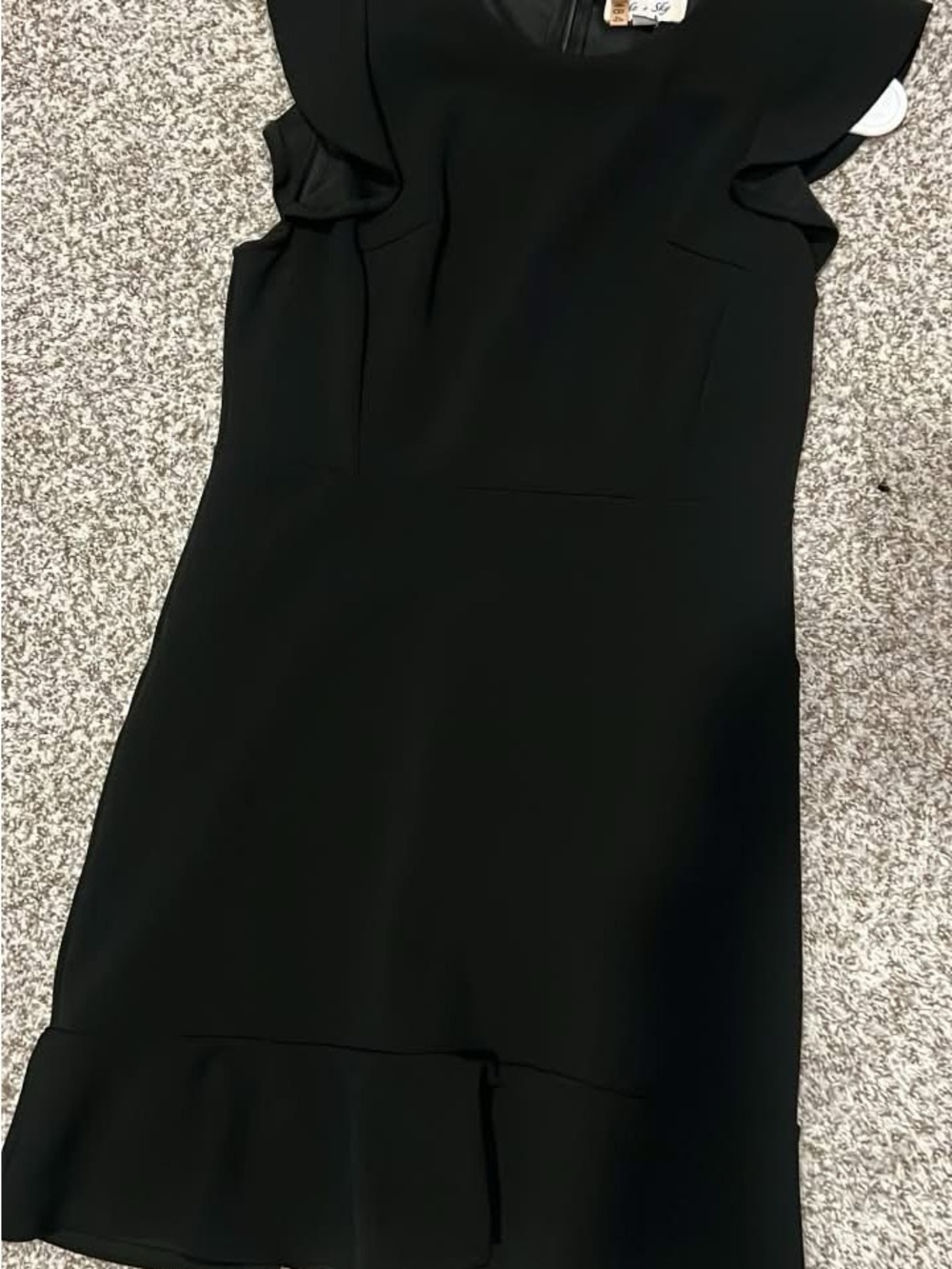 She + Sky Black Mini Dress with Ruffle Sleeves